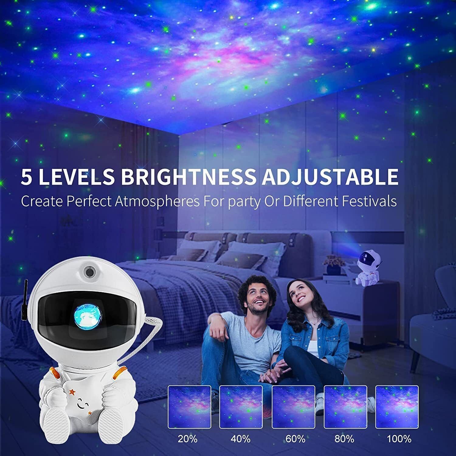 Astronaut Projector Galaxy Starry Sky Night Light Ocean Star LED Lamp Remote Y