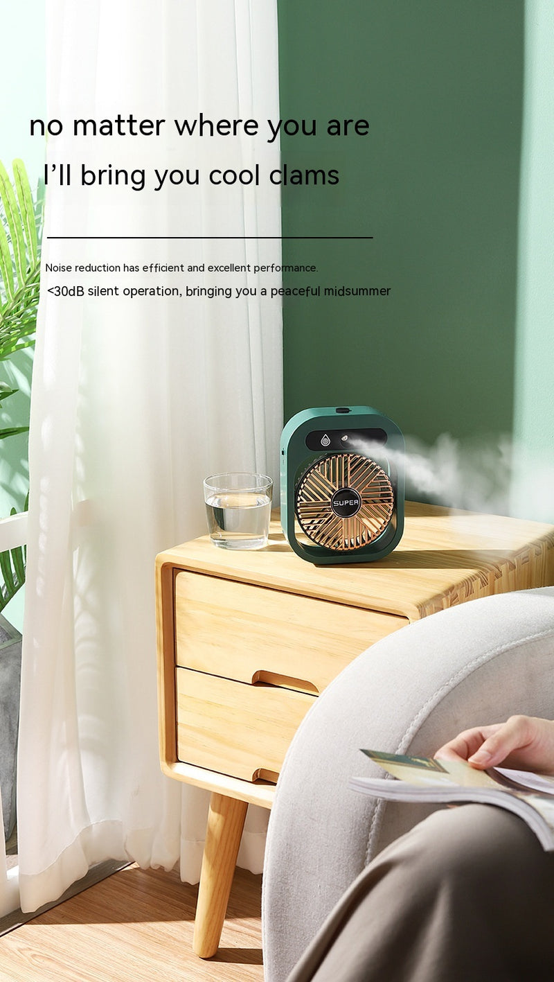 Air Conditioning Fan Desk Misting Fan Air Cooler Cooling USB Rechargeable Humidifier Portable Spray Fan with 3 Wind Speeds Mist Fan for Home