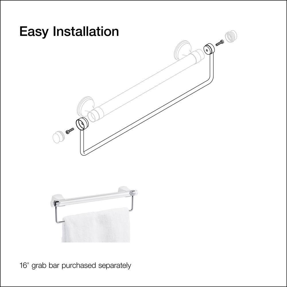 16 In. Towel Bar Attachment Accessory in Polished Chrome