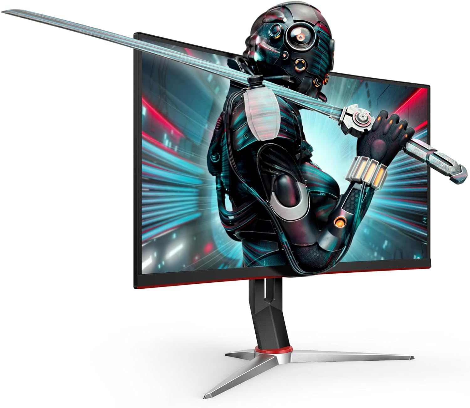 CQ27G2 27" Super Curved Frameless Gaming Monitor QHD 2K, 1500R VA, 1Ms, 144Hz, Freesync, Height Adjustable, 3-Yr Zero Dead Pixel, Black/Silver